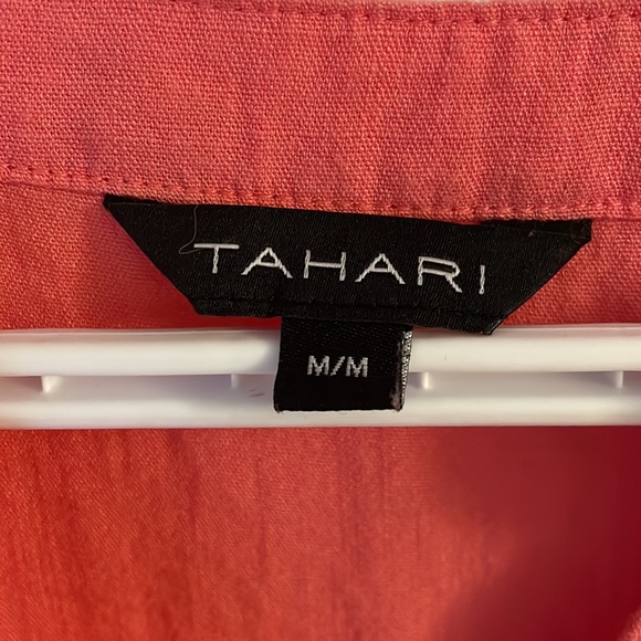 Coral Tahari button top with cute tie at front waist. - Picture 5 of 8